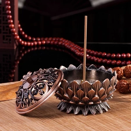 Lư Xông Trầm HÌNH RỒNG Mini Chất Liệu Hợp Kim Mạ Đồng sang trọng cổ điển